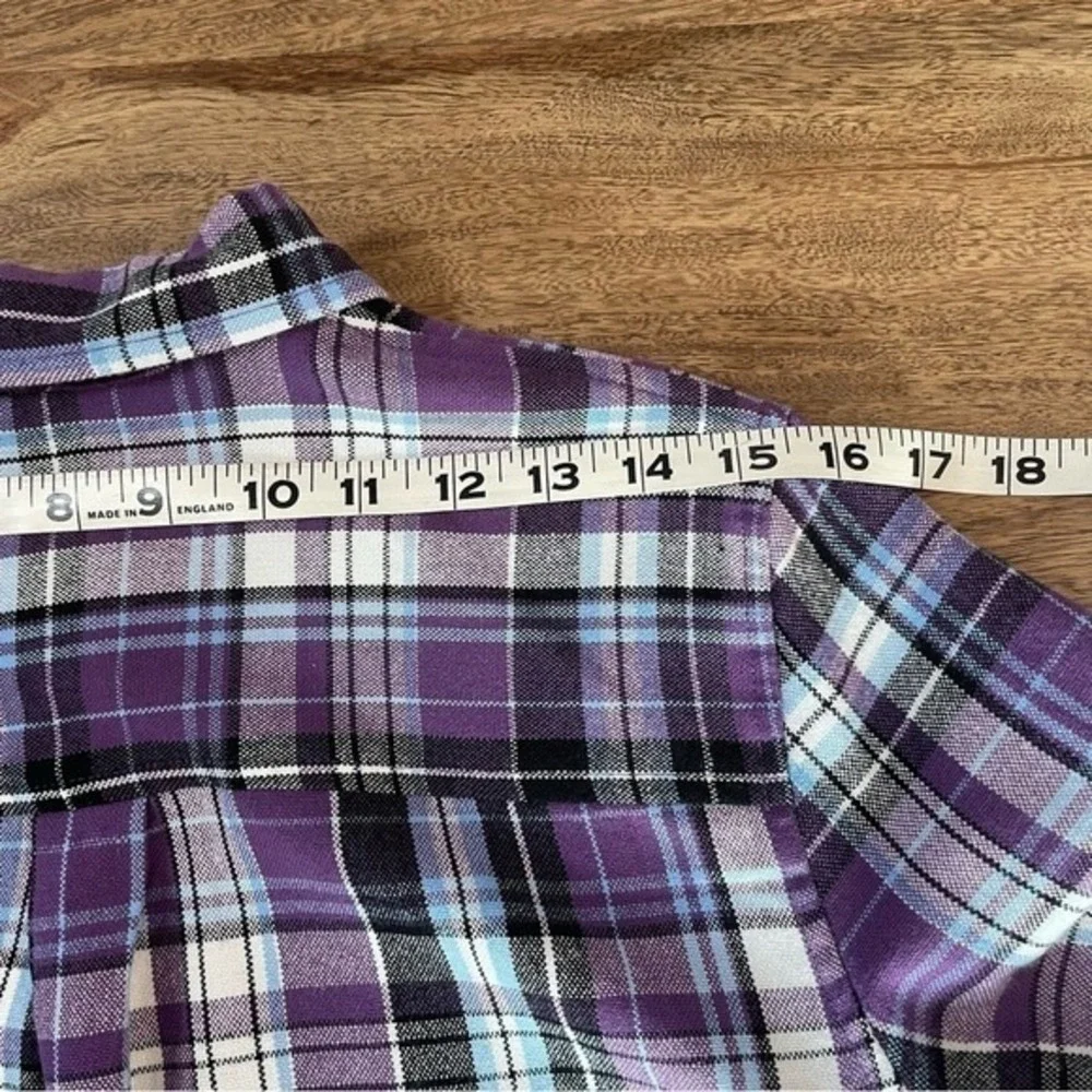 Scandia Woods Button Down Plaid Purple Lined Long‎ Sleeve Shirt sz M Cabincore